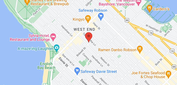 map of 206 1705 NELSON STREET
